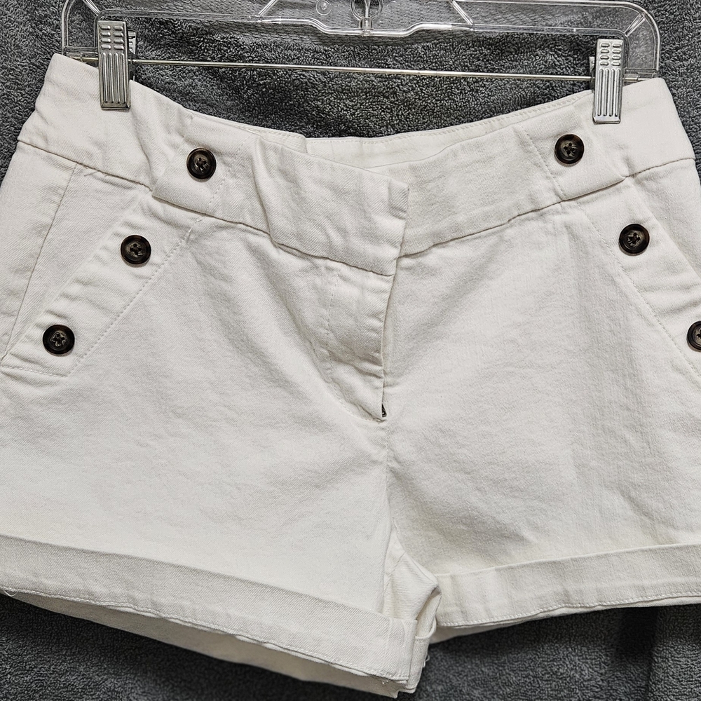 White House Black Market High Waist White Shorts